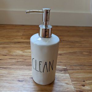 Rae Dunn "Clean" Soap Dispenser for Bathroom with Pump